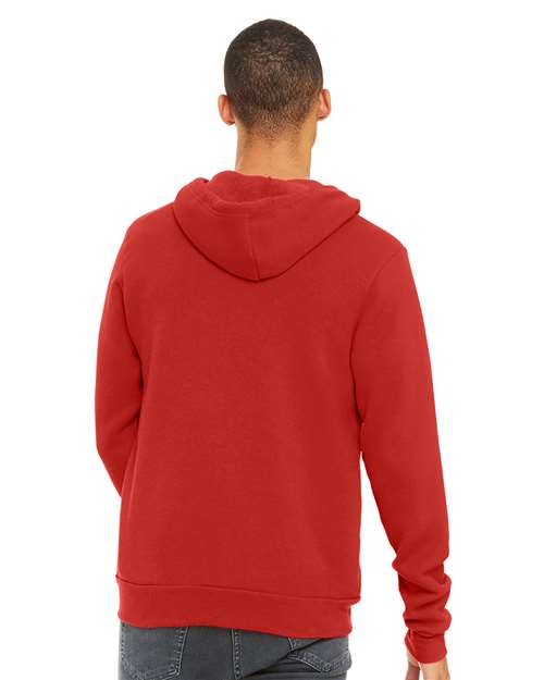 BELLA + CANVAS Unisex Sponge Fleece Full-Zip Hoodie Sweatshirt - 3739 Red