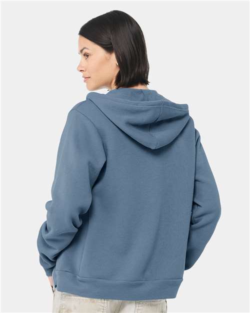 BELLA + CANVAS Unisex Sponge Fleece Full-Zip Hoodie Sweatshirt - 3739 Steel Blue