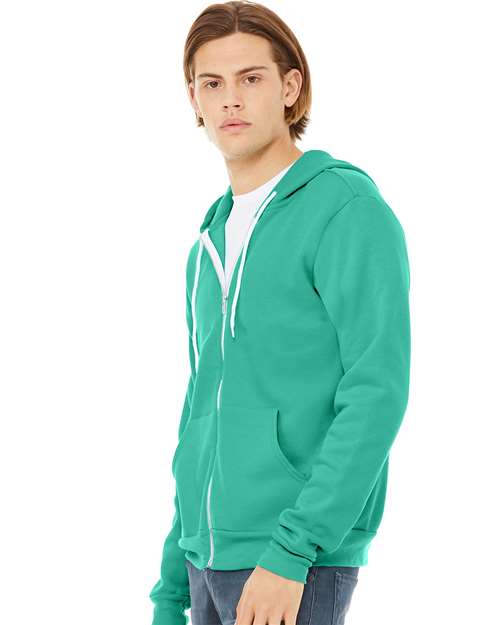 BELLA + CANVAS Unisex Sponge Fleece Full-Zip Hoodie Sweatshirt - 3739 Teal