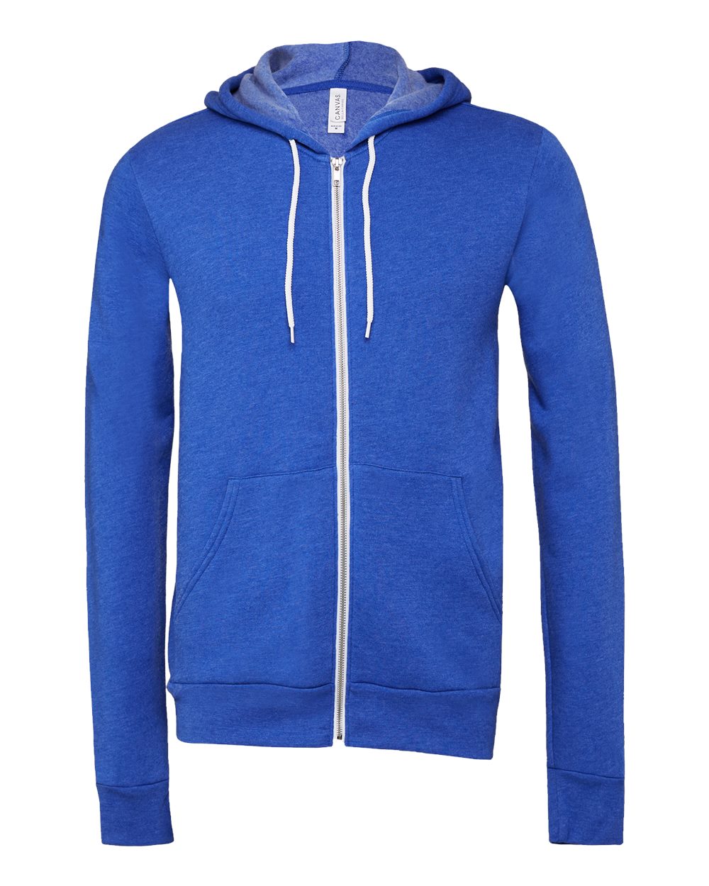 BELLA + CANVAS Unisex Sponge Fleece Full-Zip Hoodie Sweatshirt - 3739 True Royal