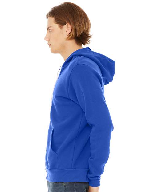 BELLA + CANVAS Unisex Sponge Fleece Full-Zip Hoodie Sweatshirt - 3739 True Royal