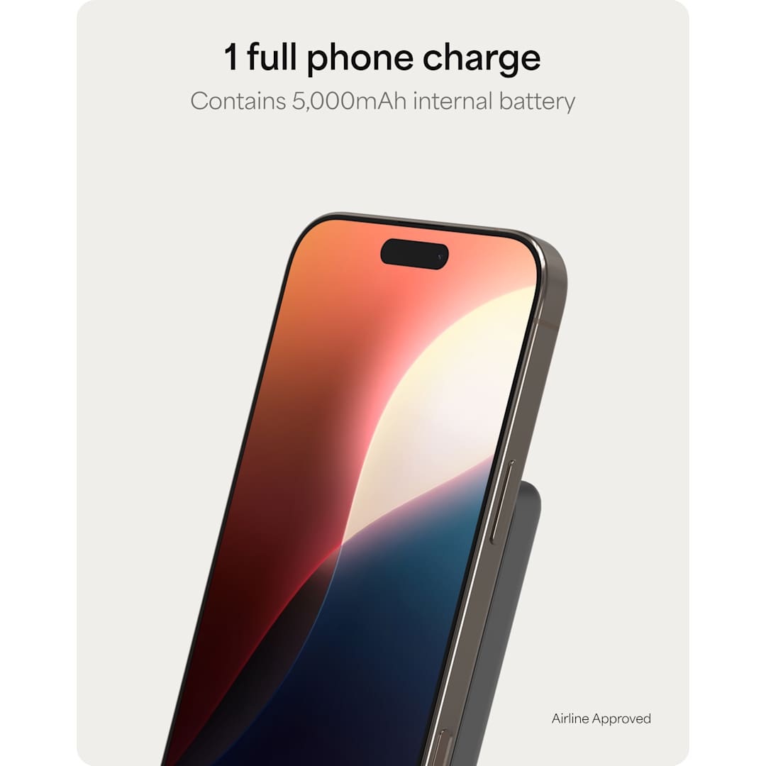 mophie mophie Slim 5,000 mAh Qi 2 Wireless Power Bank - 7124-33 Gray