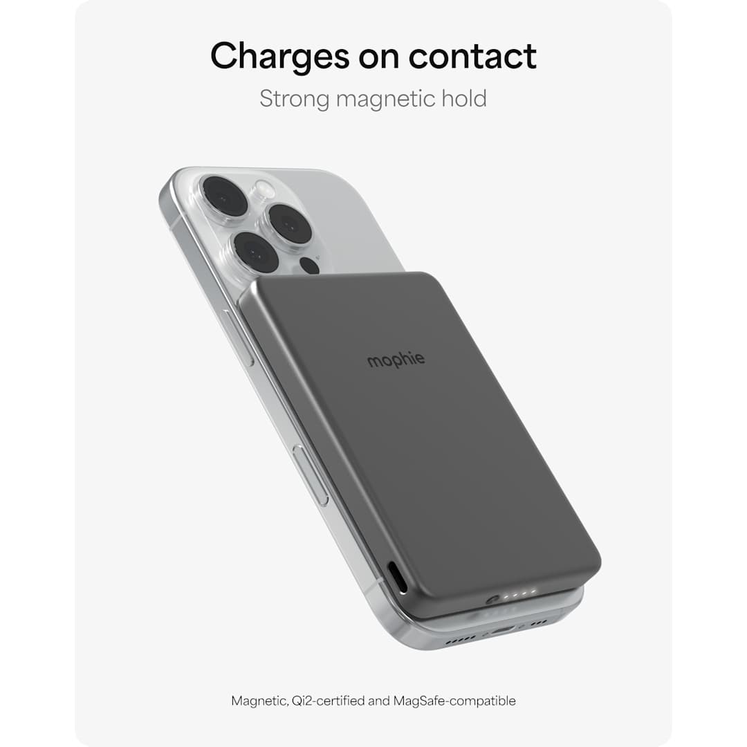 mophie mophie Slim 5,000 mAh Qi 2 Wireless Power Bank - 7124-33 Gray