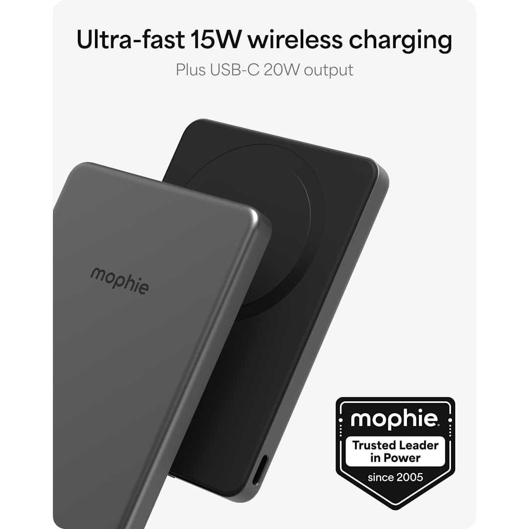 mophie mophie Slim 5,000 mAh Qi 2 Wireless Power Bank - 7124-33 Gray