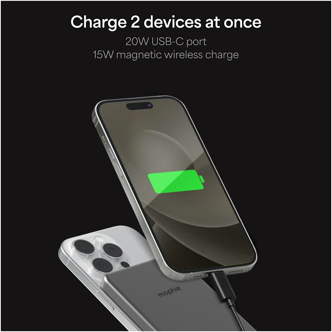 mophie mophie Slim 5,000 mAh Qi 2 Wireless Power Bank - 7124-33 Gray