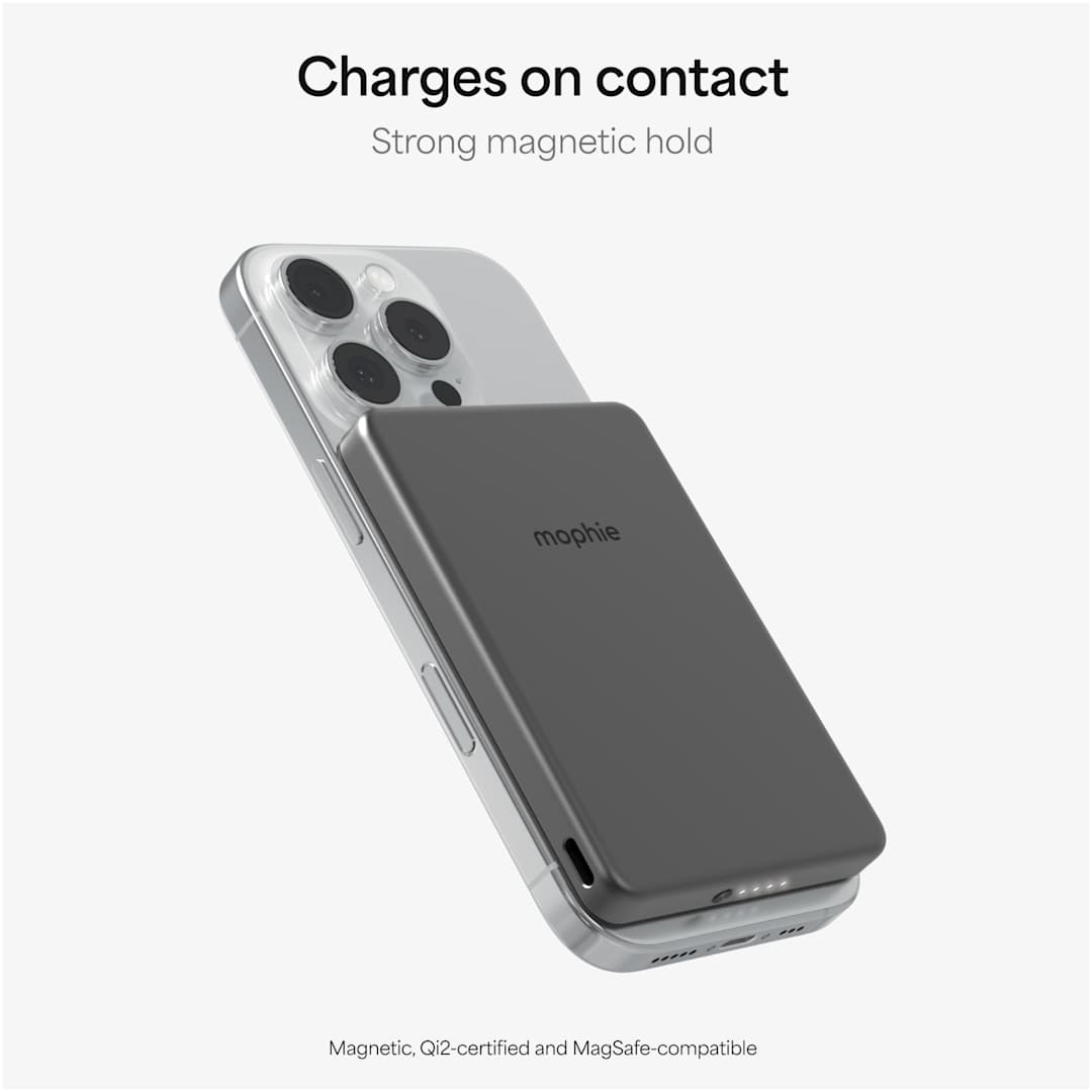 mophie mophie Slim 5,000 mAh Qi 2 Wireless Power Bank - 7124-33 Gray
