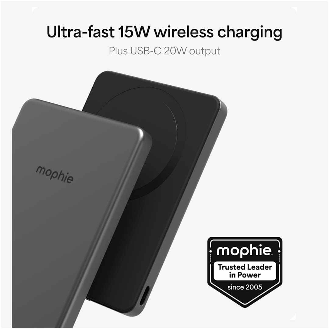 mophie mophie Slim 5,000 mAh Qi 2 Wireless Power Bank - 7124-33 Gray