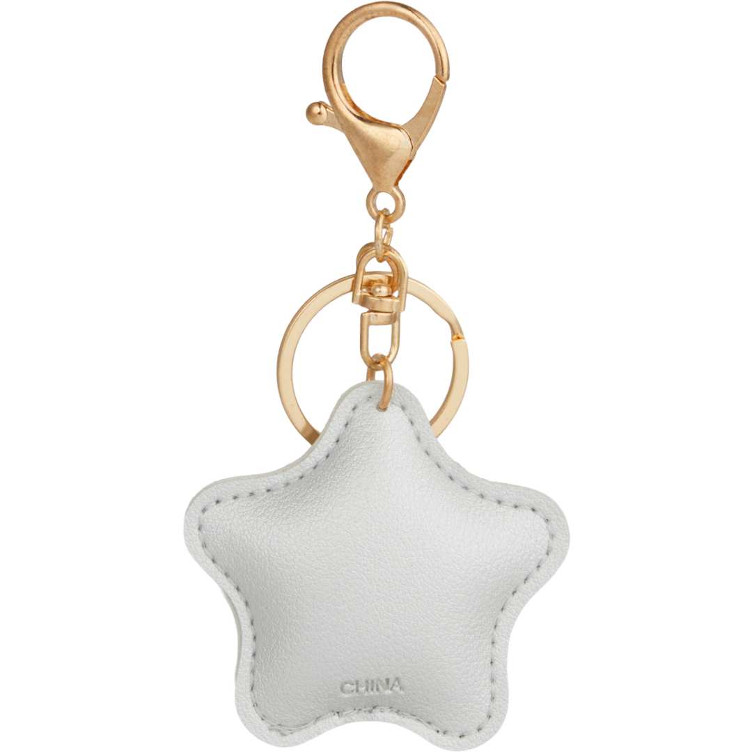 Star Leather Keychain - SM-2291 Silver
