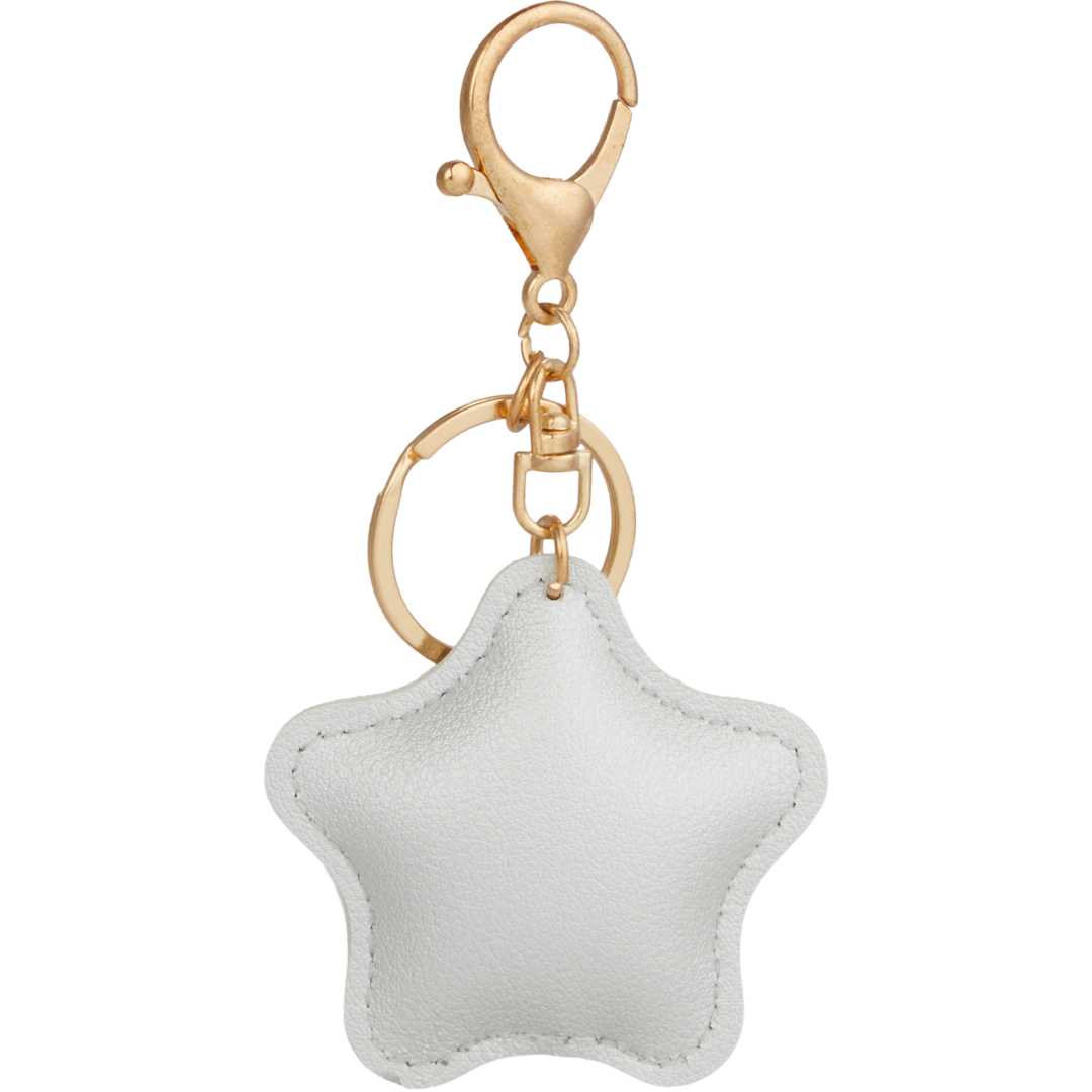 Star Leather Keychain - SM-2291 Silver