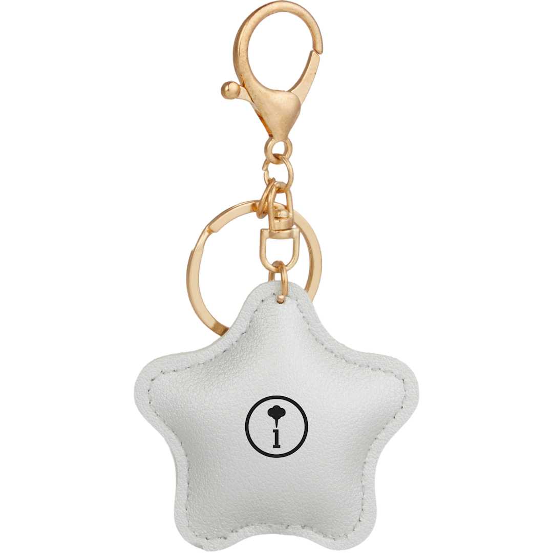 Star Leather Keychain - SM-2291 Silver