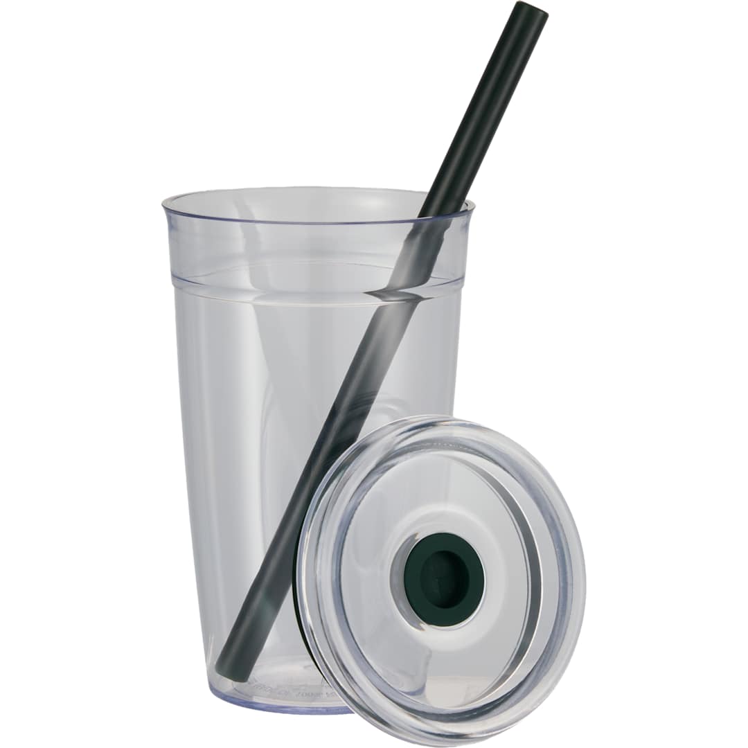 Anna Recycled Acrylic Tumbler w/ Straw 15oz - SM-6560 Green