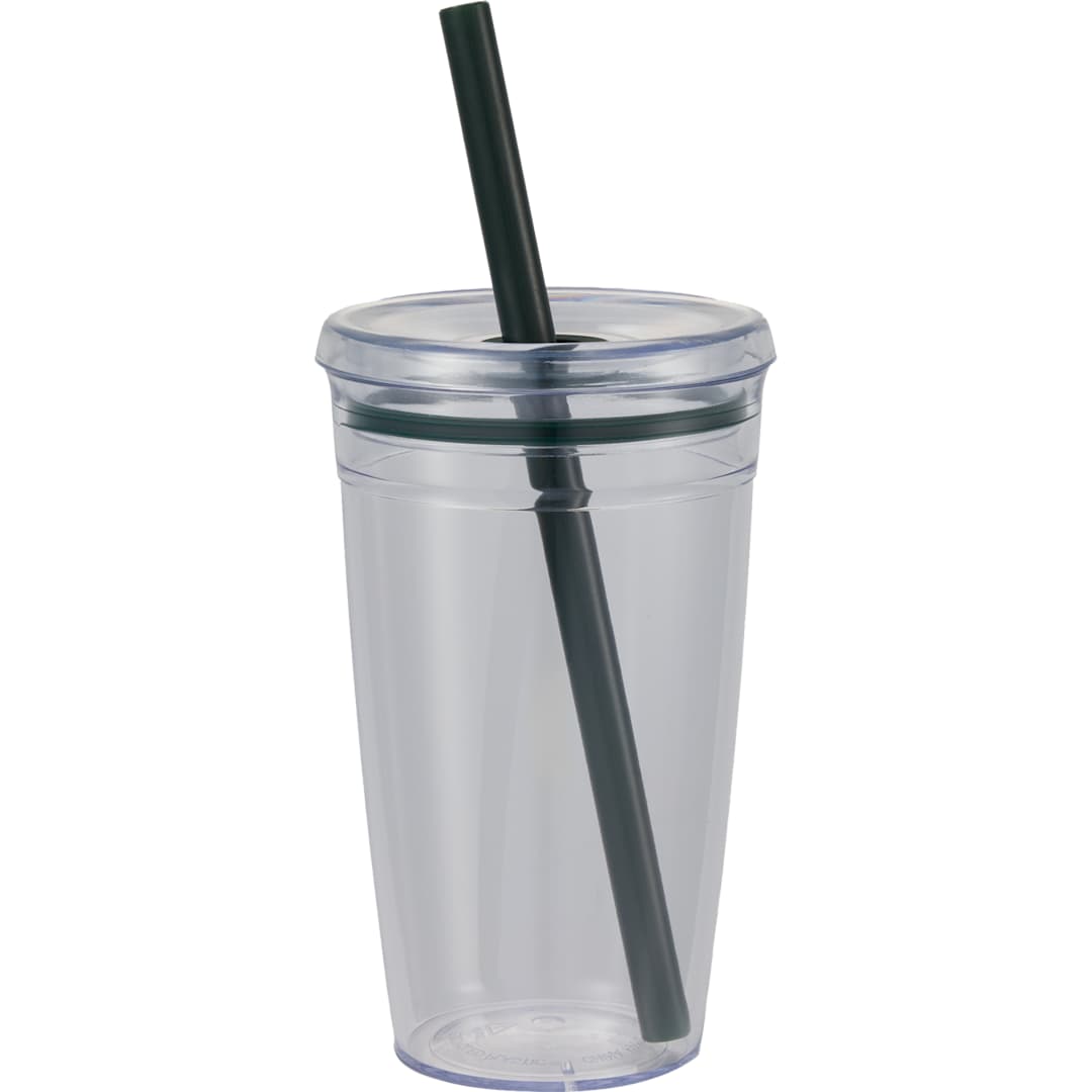 Anna Recycled Acrylic Tumbler w/ Straw 15oz - SM-6560 Green