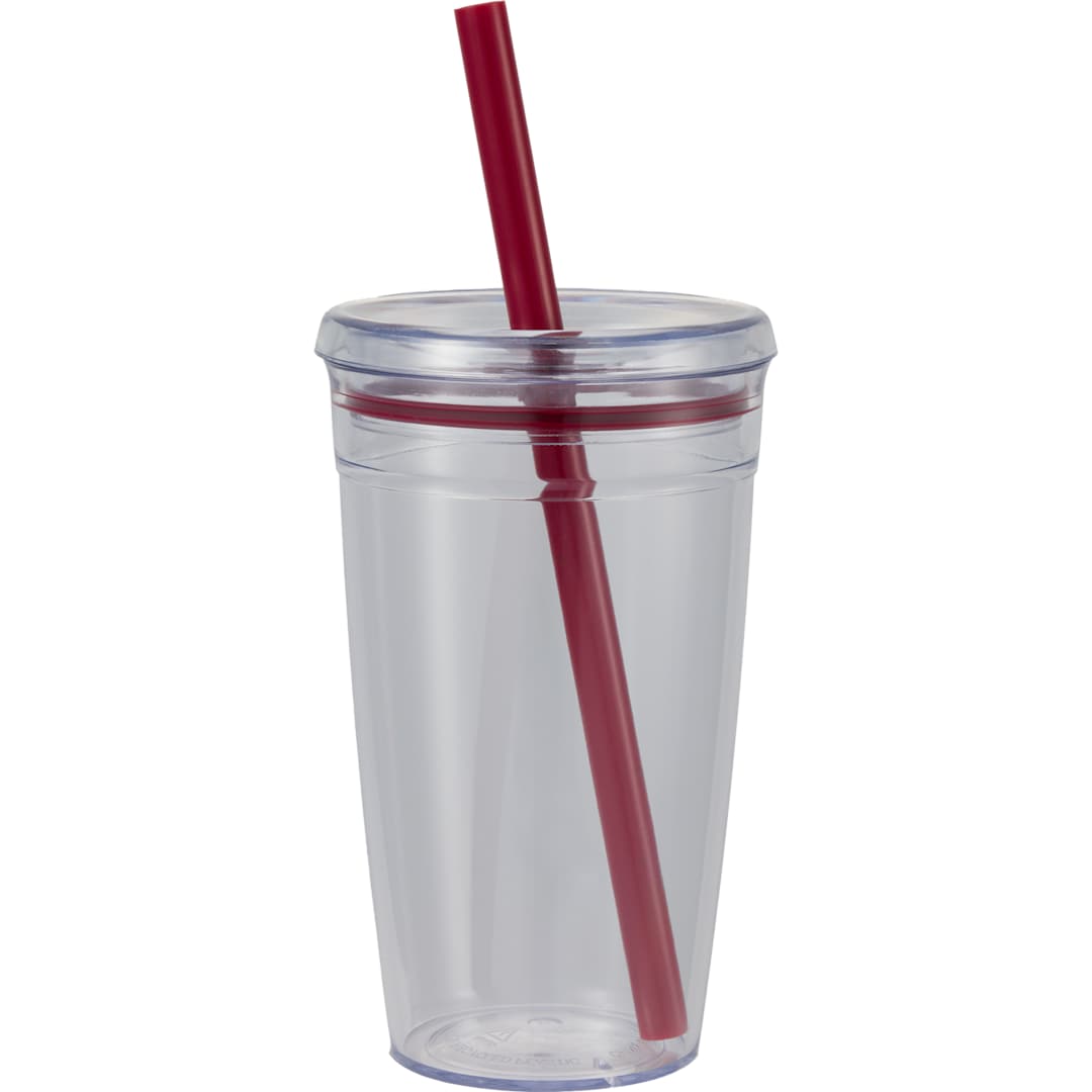 Anna Recycled Acrylic Tumbler w/ Straw 15oz - SM-6560 Purple