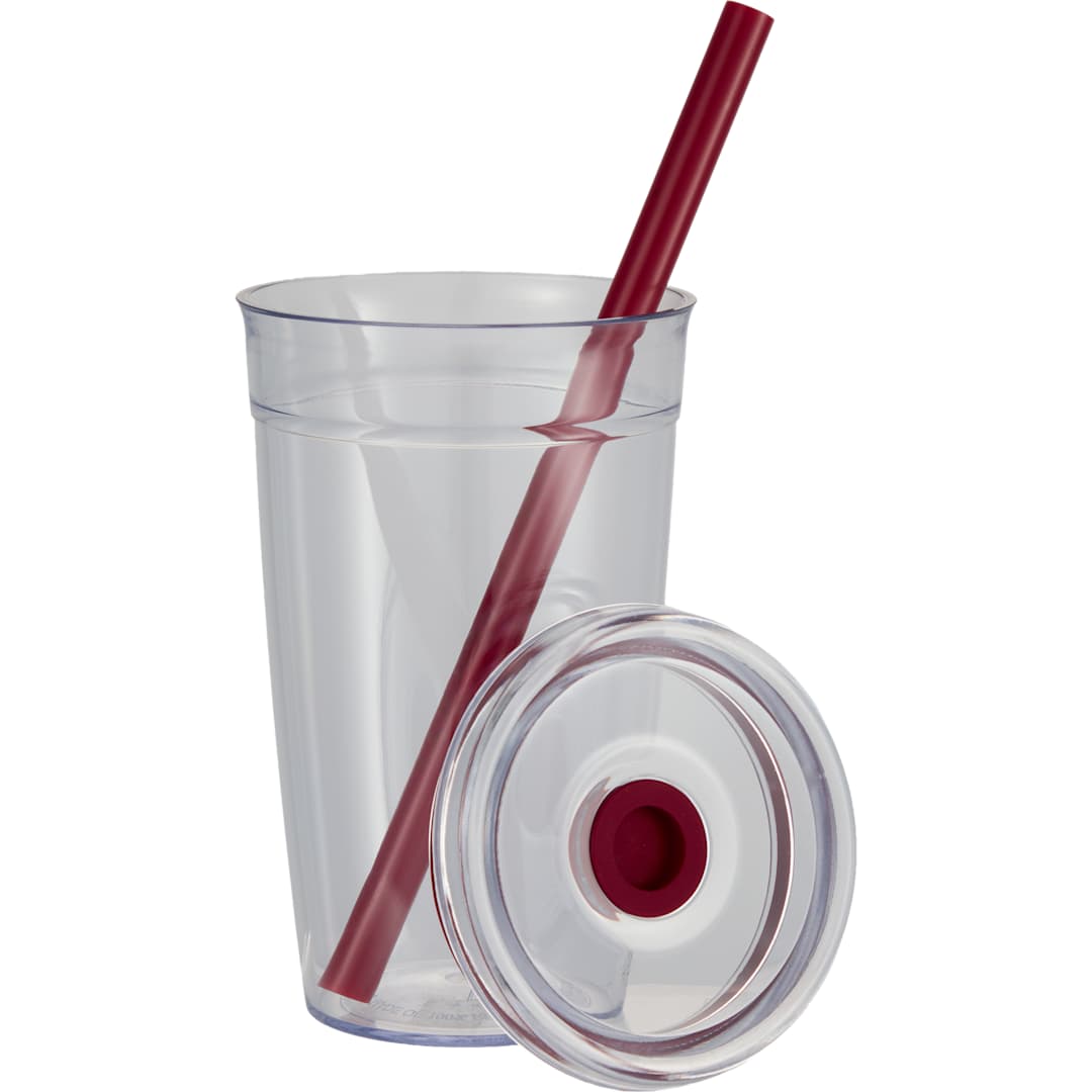 Anna Recycled Acrylic Tumbler w/ Straw 15oz - SM-6560 Purple