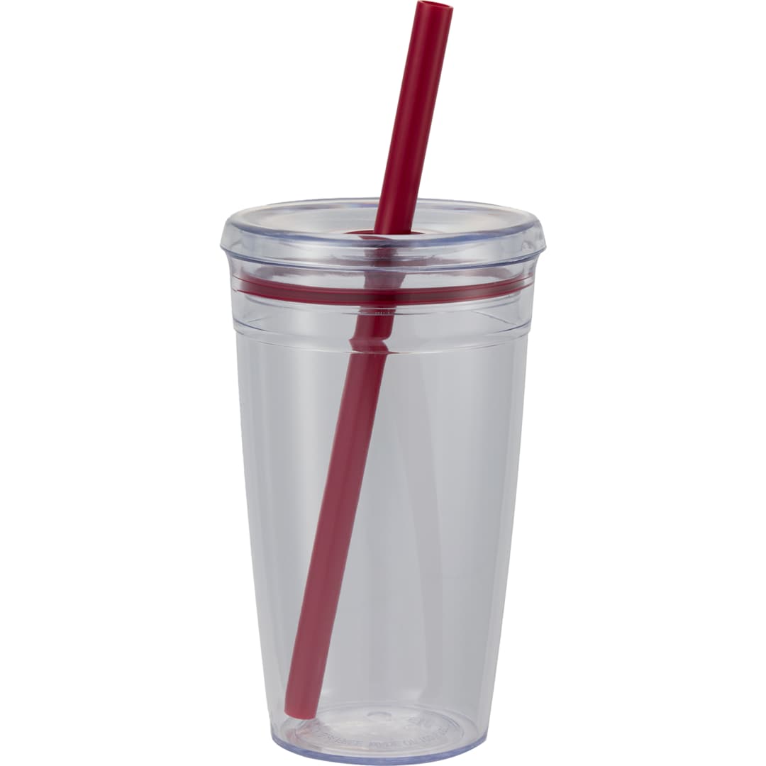 Anna Recycled Acrylic Tumbler w/ Straw 15oz - SM-6560 Purple