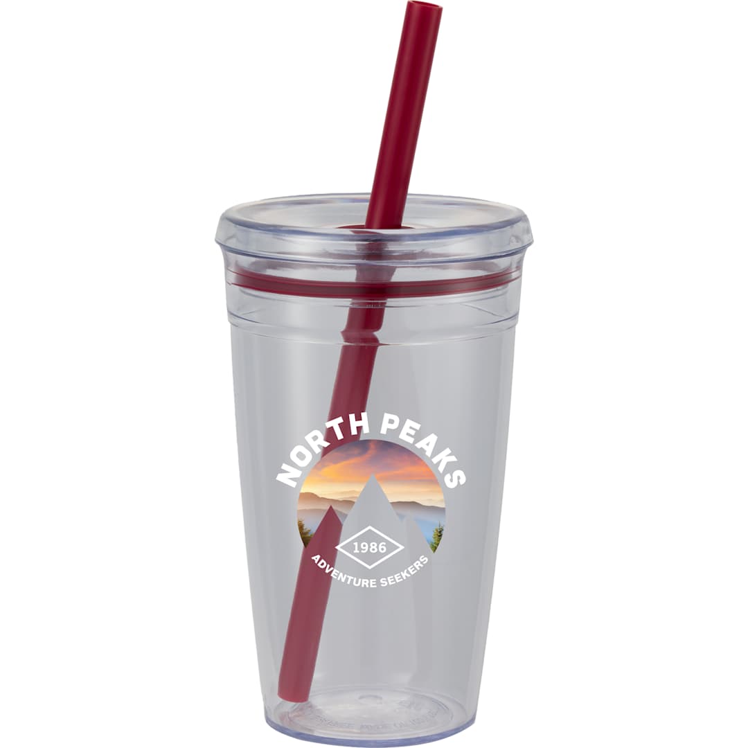Anna Recycled Acrylic Tumbler w/ Straw 15oz - SM-6560 Purple