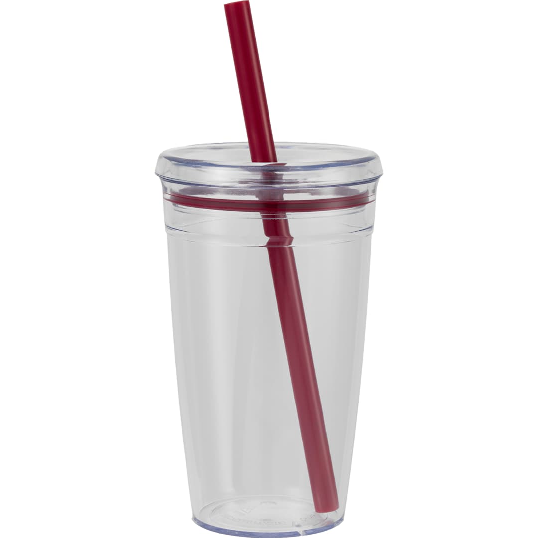 Anna Recycled Acrylic Tumbler w/ Straw 15oz - SM-6560 Purple