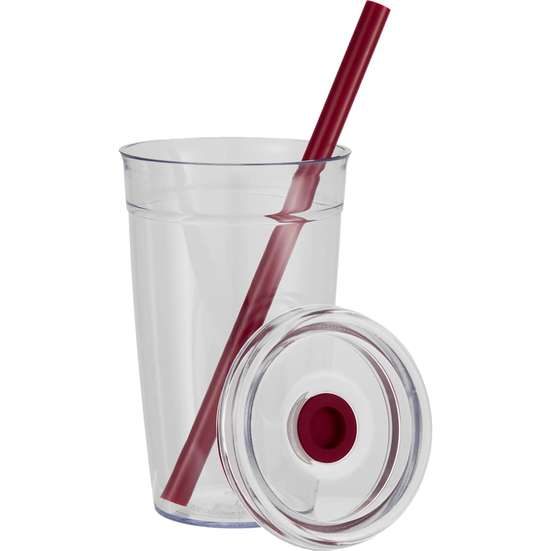 Anna Recycled Acrylic Tumbler w/ Straw 15oz - SM-6560 Purple