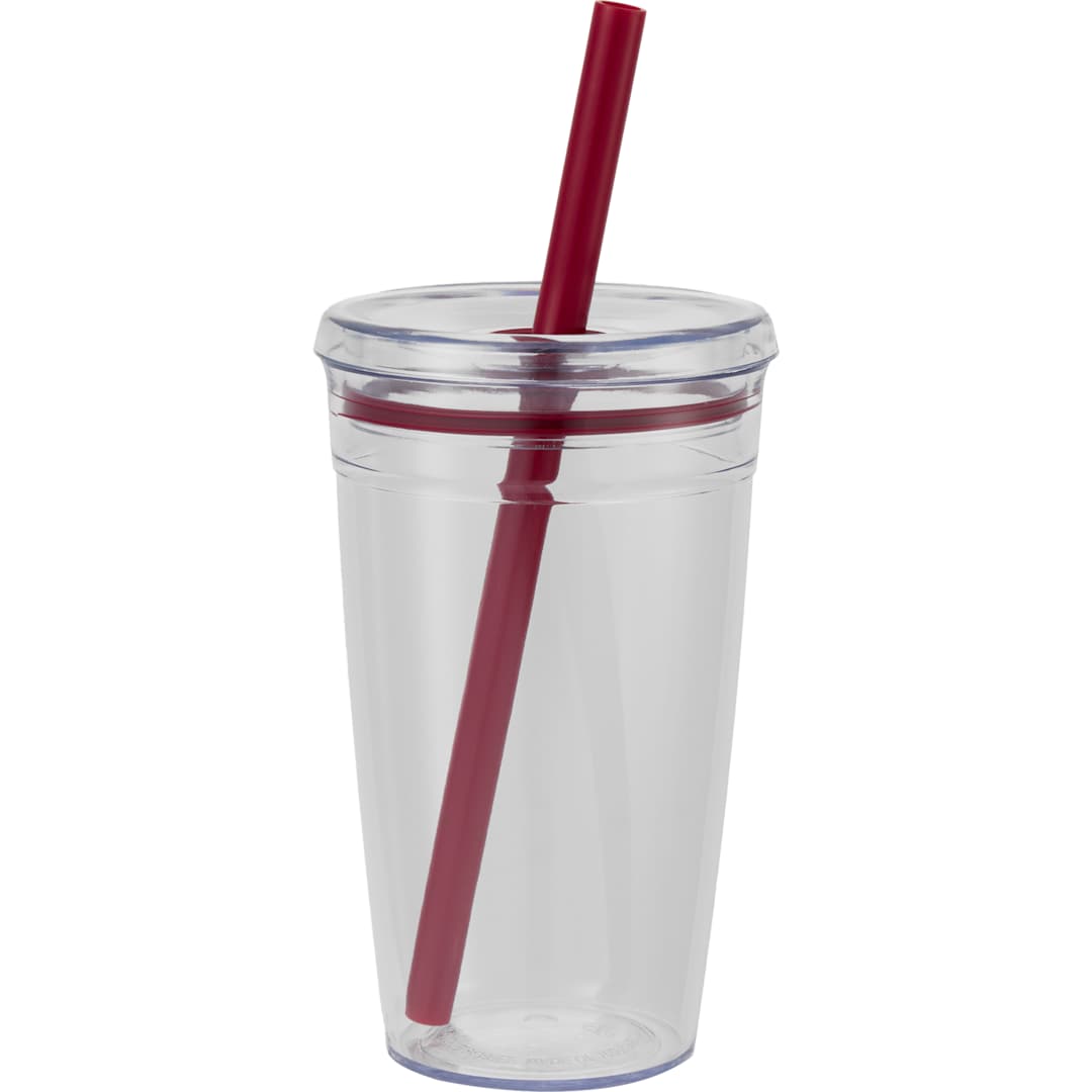 Anna Recycled Acrylic Tumbler w/ Straw 15oz - SM-6560 Purple