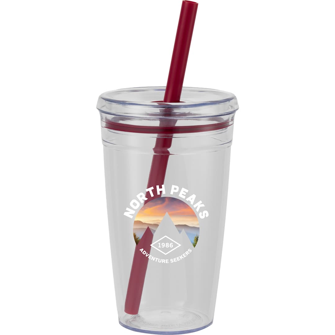 Anna Recycled Acrylic Tumbler w/ Straw 15oz - SM-6560 Purple