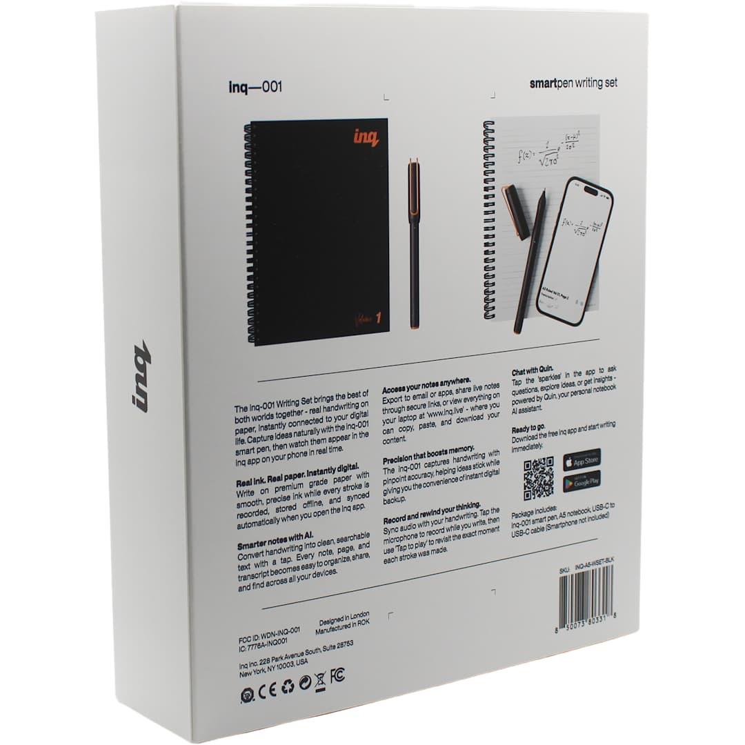 inq inq Smart Pen Writing and Notebook Set - 0918-01 Black