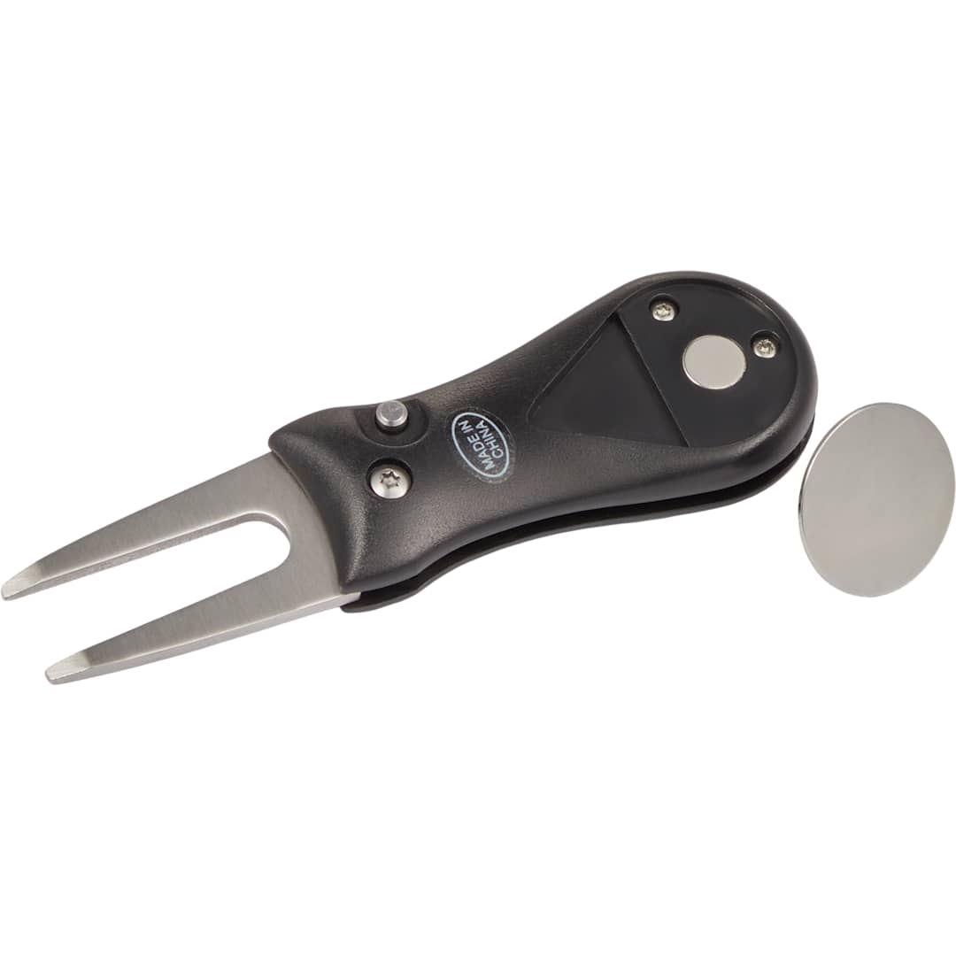 Recycled Retractable Divot Tool w/ Ball Marker - 1401-72 Black