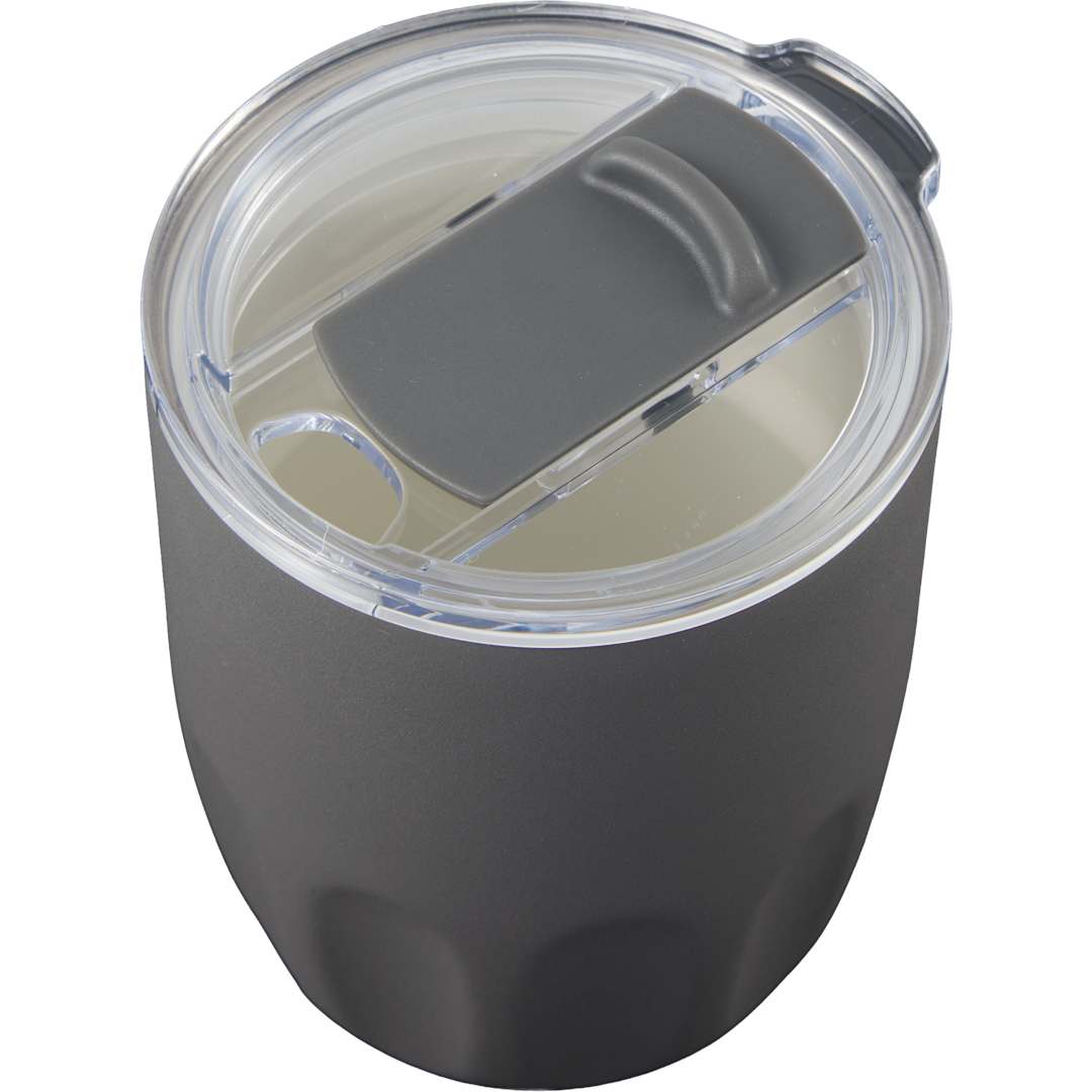 Olla Vacuum Coffee Cup w/ Ceramic Liner &amp; Lid 10oz - 1602-49 Gray