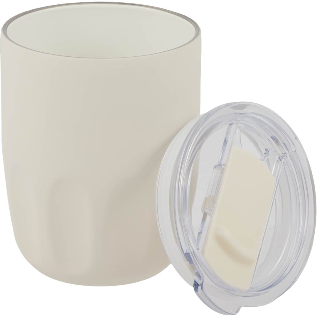 Olla Vacuum Coffee Cup w/ Ceramic Liner &amp; Lid 10oz - 1602-49 White