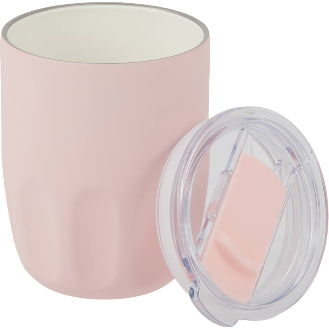 Olla Vacuum Coffee Cup w/ Ceramic Liner &amp; Lid 10oz - 1602-49 Pink