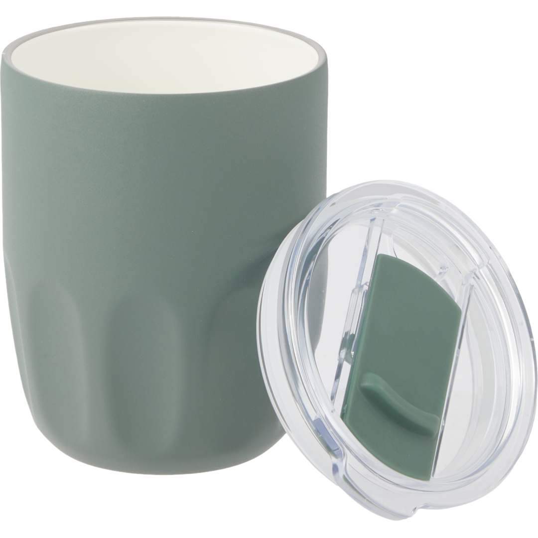 Olla Vacuum Coffee Cup w/ Ceramic Liner &amp; Lid 10oz - 1602-49 Green