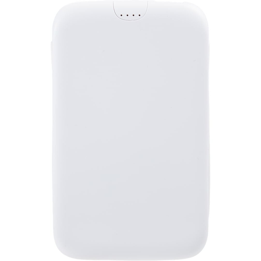 UL Listed 5000 20W Power Bank with Integrated Cabl - 7122-37 White