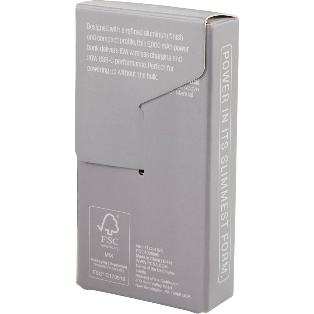 MagClick™ 5,000 mAh Slim Aluminum Power Bank - 7122-41 Black
