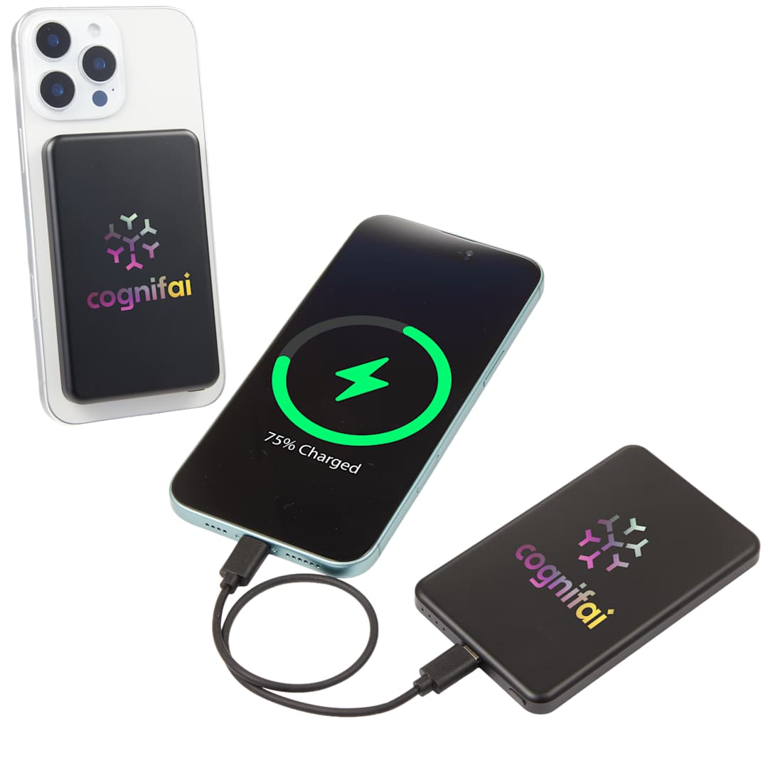 MagClick™ 5,000 mAh Slim Aluminum Power Bank - 7122-41 Black
