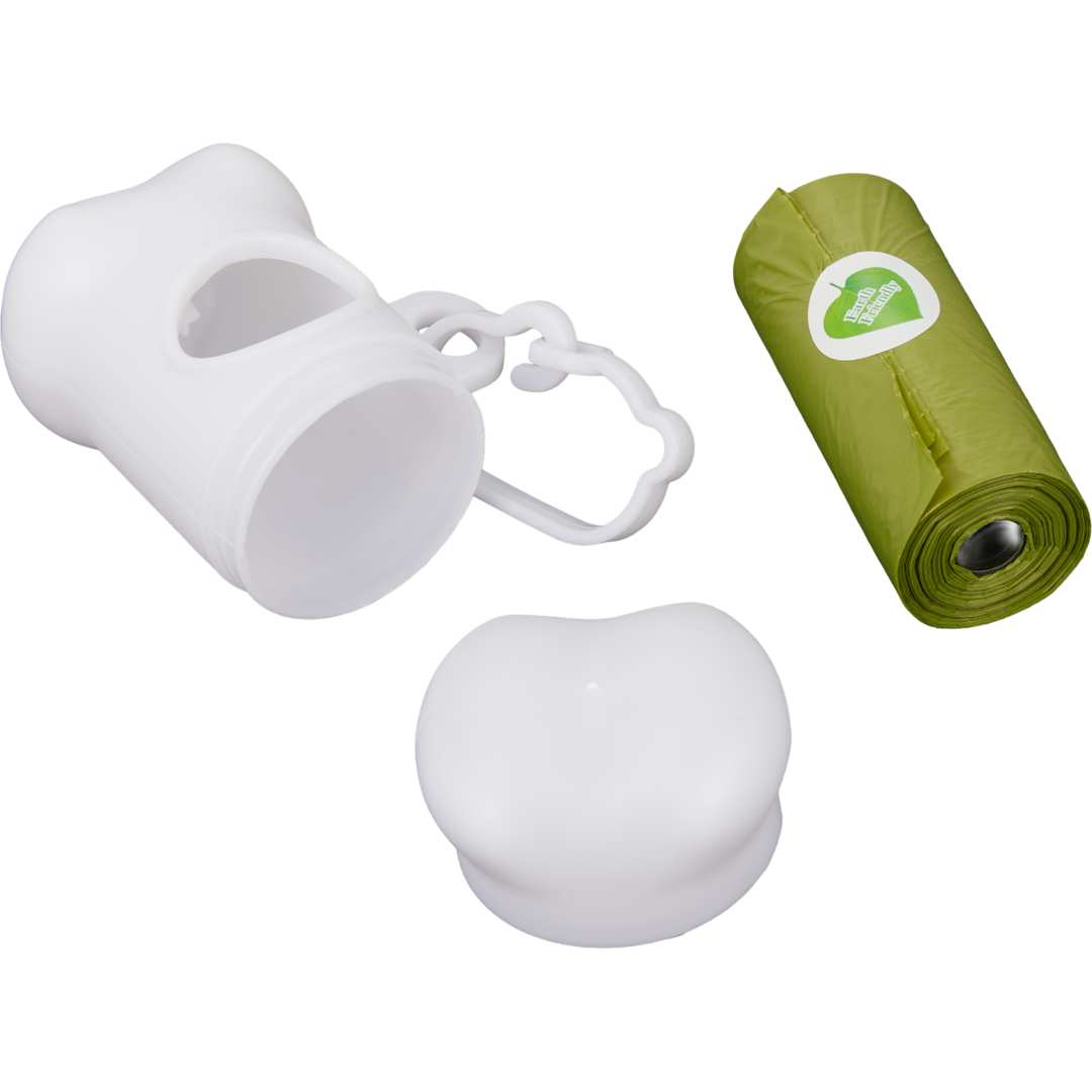 Dog Waste Bag Dispenser with Recycled Bags - 7300-09 White