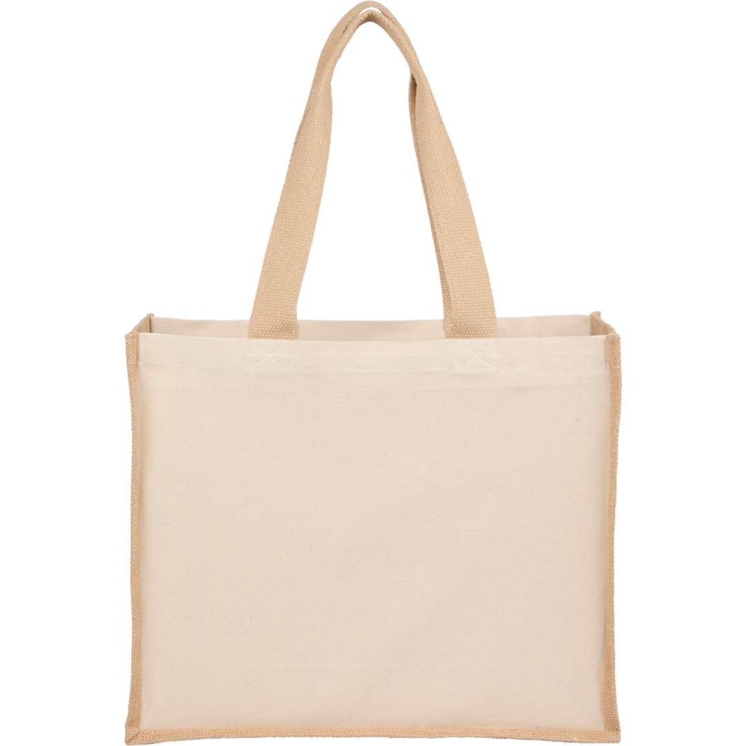 Sol Recycled Cotton &amp; Jute Shopper Tote - 7901-82 Natural