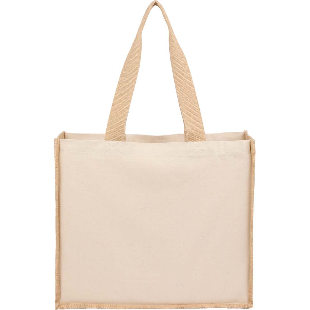 Sol Recycled Cotton &amp; Jute Shopper Tote - 7901-82 Natural