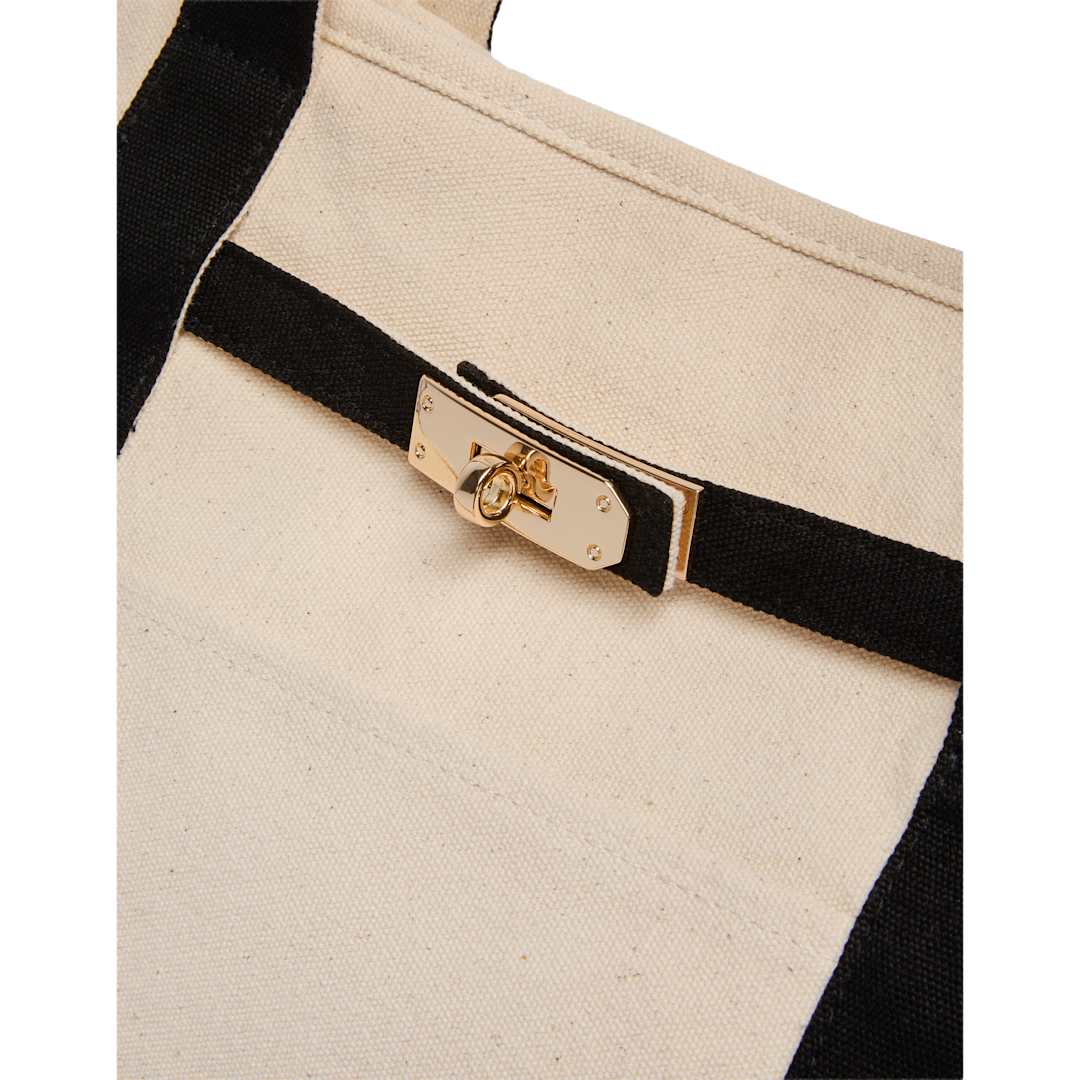 Jane Recycled Cotton Buckle Tote - 7901-84 Black