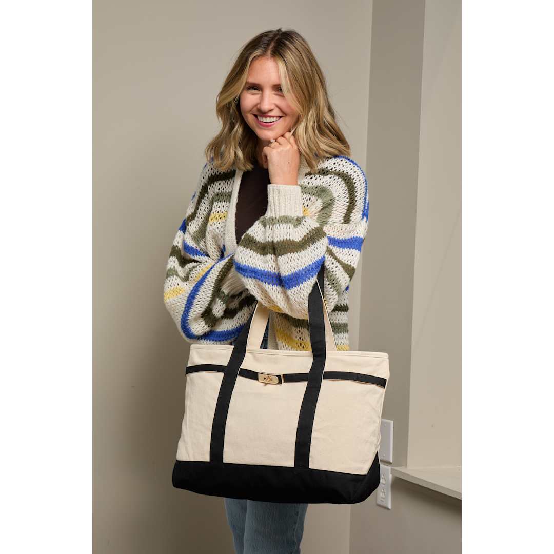 Jane Recycled Cotton Buckle Tote - 7901-84 Black
