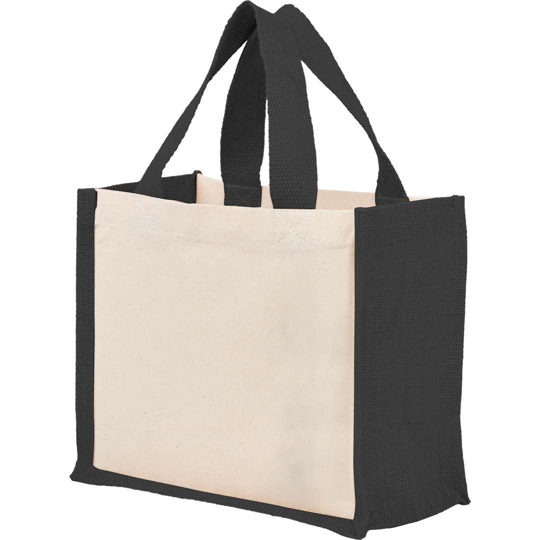 Sol Recycled Cotton &amp; Jute Gift Tote - 7901-87 Black