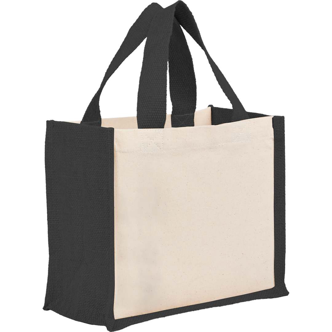 Sol Recycled Cotton &amp; Jute Gift Tote - 7901-87 Black