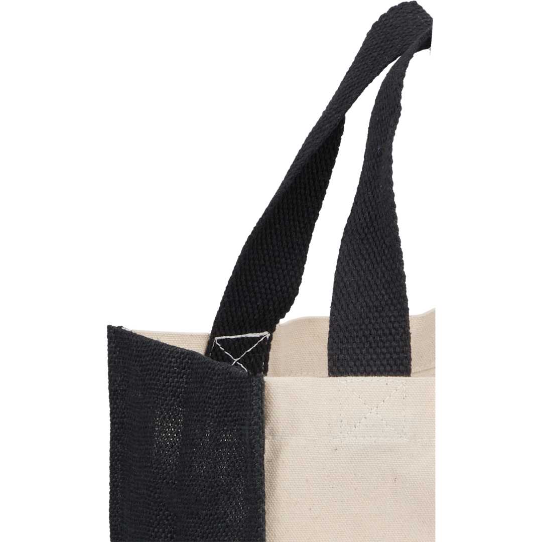 Sol Recycled Cotton &amp; Jute Gift Tote - 7901-87 Black