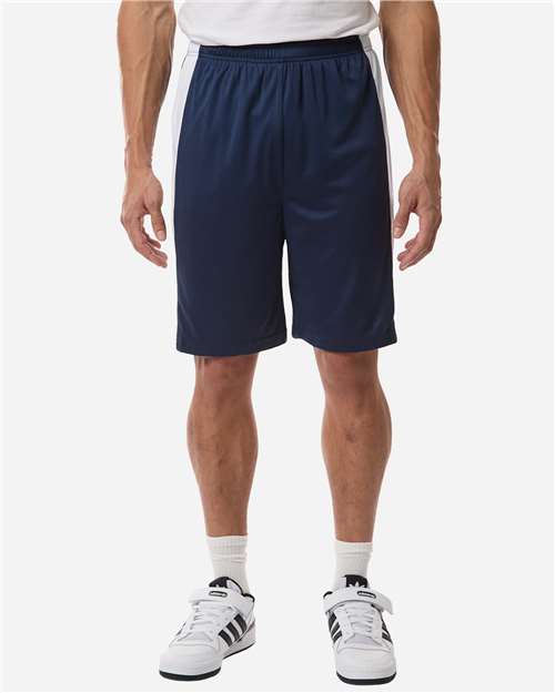 Team 365 Unisex Zone Performance Reversible Shorts - TT115B Sport Dark Navy- White
