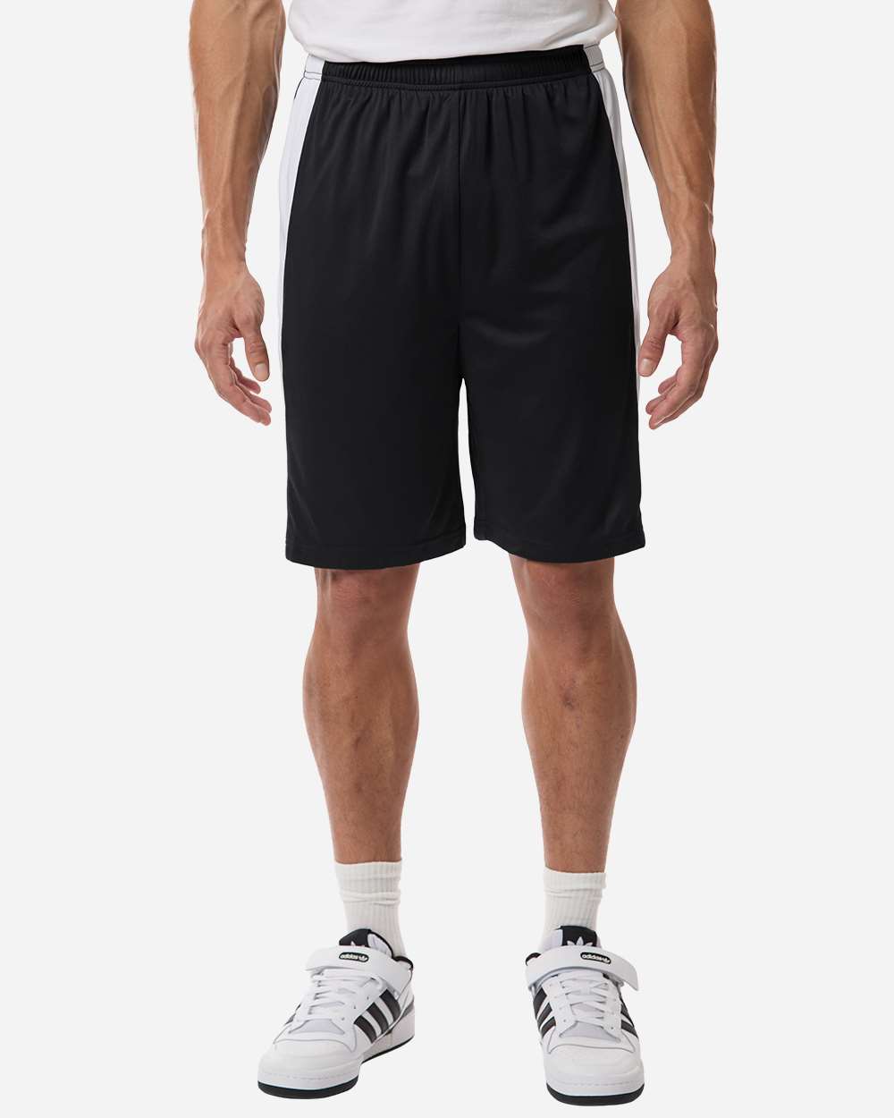 Team 365 Unisex Zone Performance Reversible Shorts - TT115B Black- White