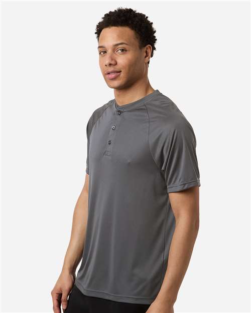 Team 365 Men's Zone Performance Henley - TT11HN Sport Graphite