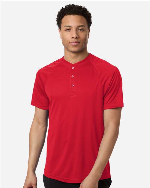 Team 365 Men's Zone Performance Henley - TT11HN Sport Red