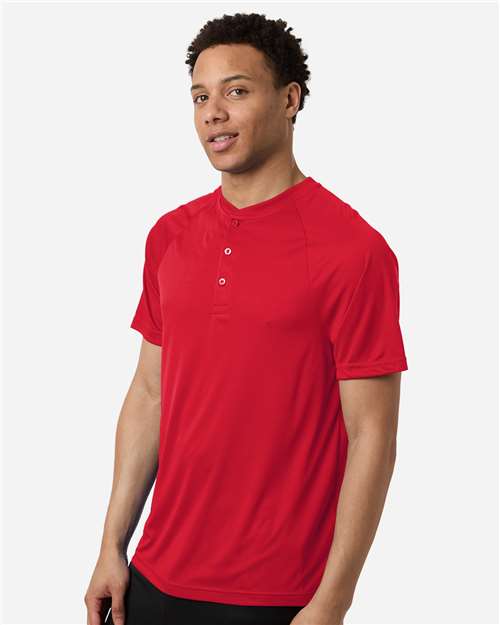 Team 365 Men's Zone Performance Henley - TT11HN Sport Red