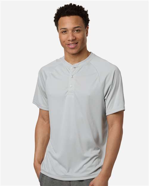 Team 365 Men's Zone Performance Henley - TT11HN Sport Silver