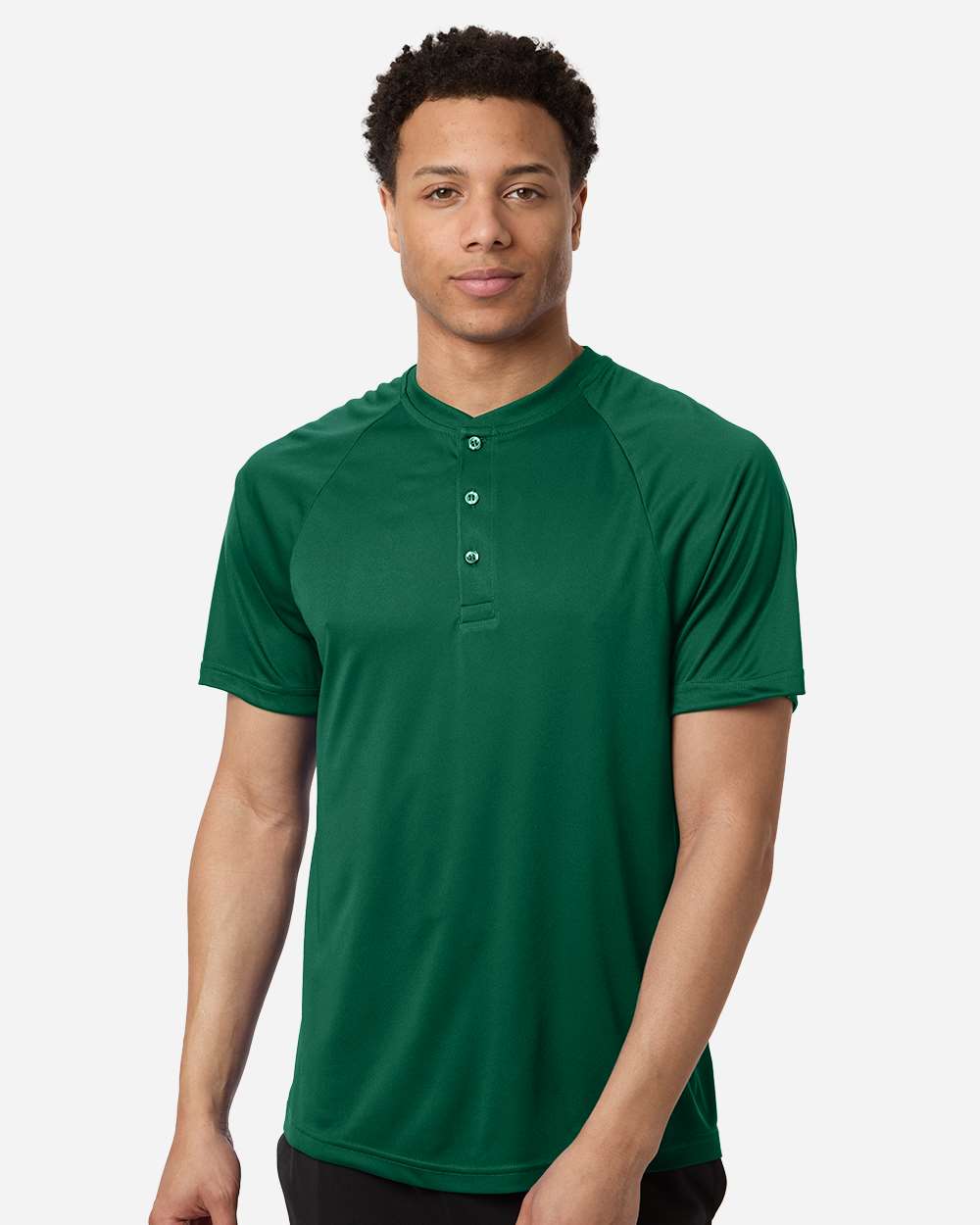 Team 365 Men's Zone Performance Henley - TT11HN Sport Forest