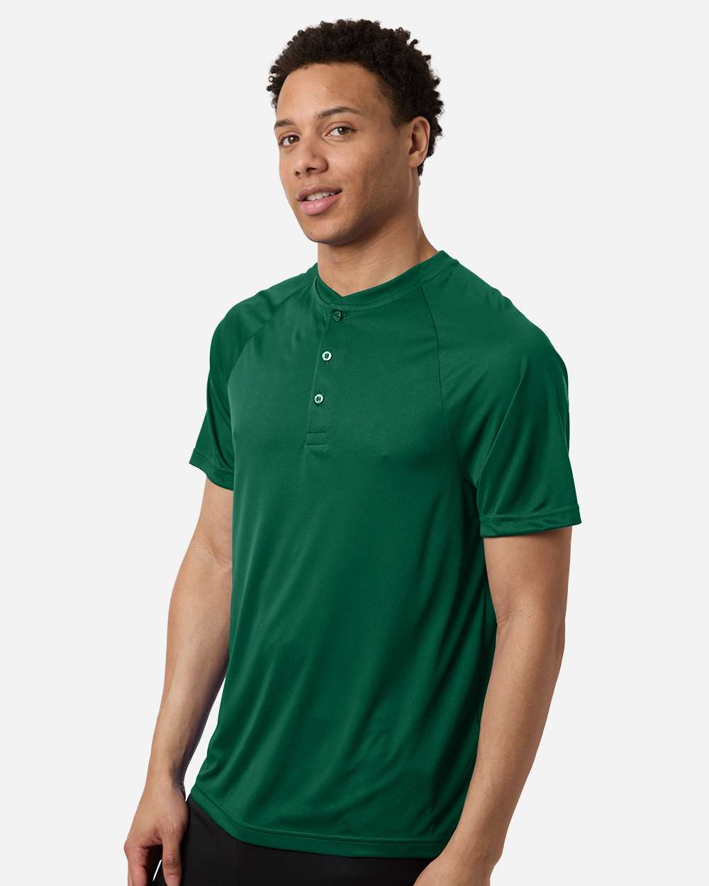 Team 365 Men's Zone Performance Henley - TT11HN Sport Forest