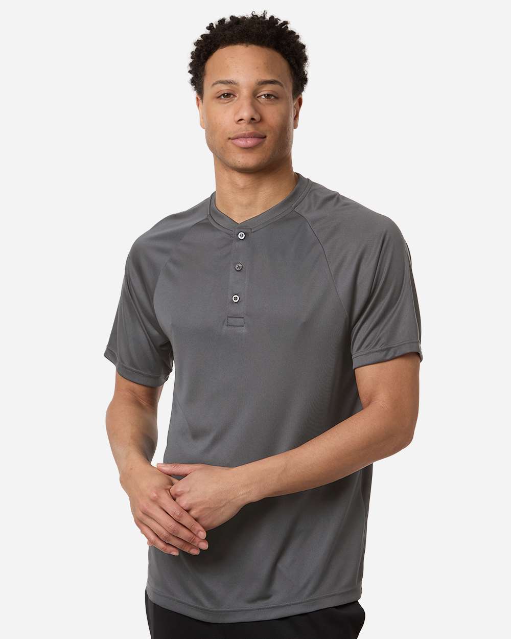 Team 365 Men's Zone Performance Henley - TT11HN Sport Graphite